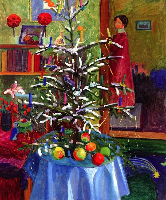 Gabriele Münter. Interior with Christmas tree