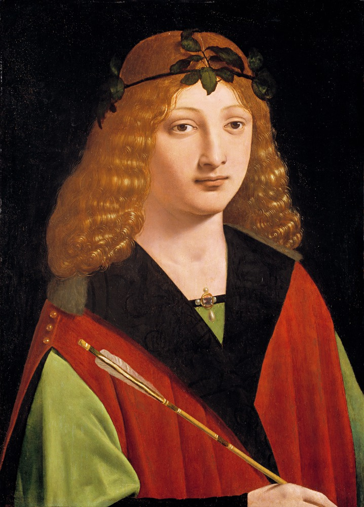 Giovanni Antonio Boltraffio. Portrait of a young man holding an arrow