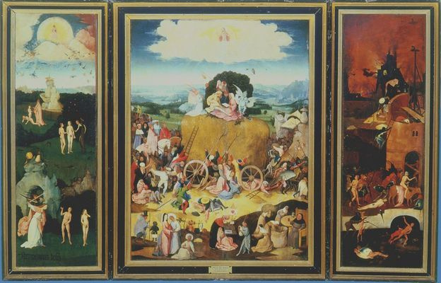 Hieronymus Bosch. The hay-cart (version from the monastery of El Escorial)