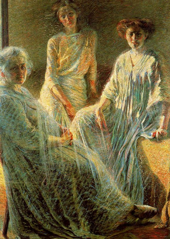 Umberto Boccioni. An elderly woman and two girls