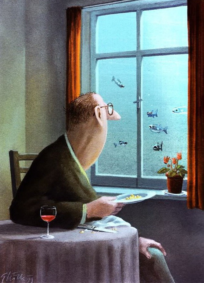 Gerhard Gluck. Andre would gladly feed the fish, but feared the consequences