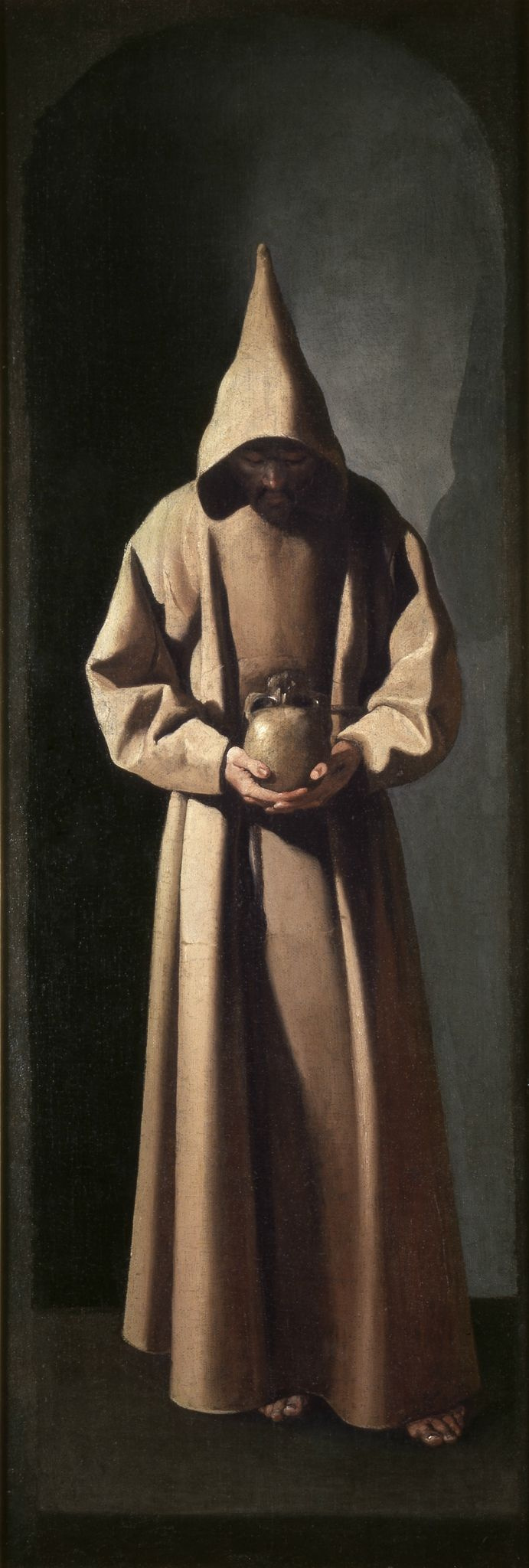 Francisco de Zurbaran. San Francesco che contempla il cranio