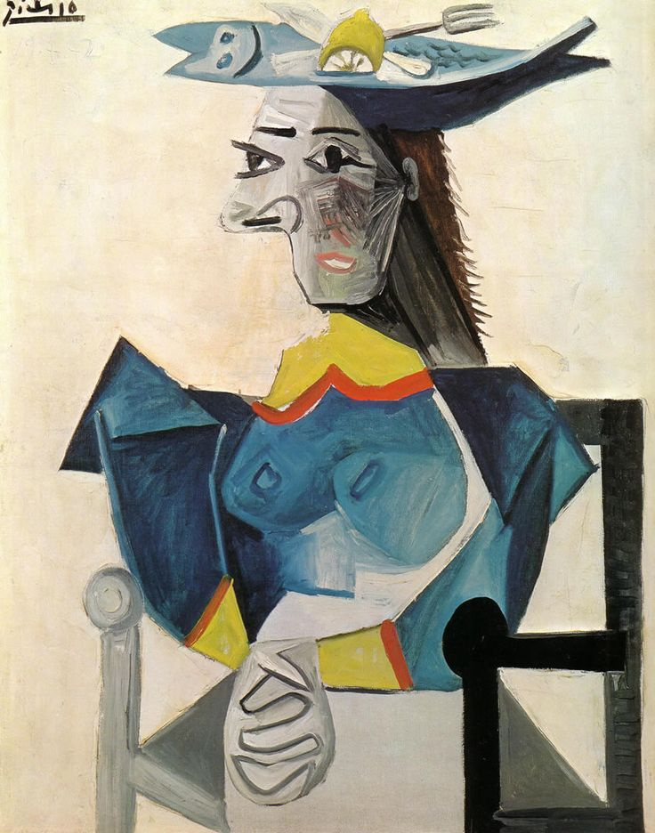 Pablo Picasso. Woman in hat in fish