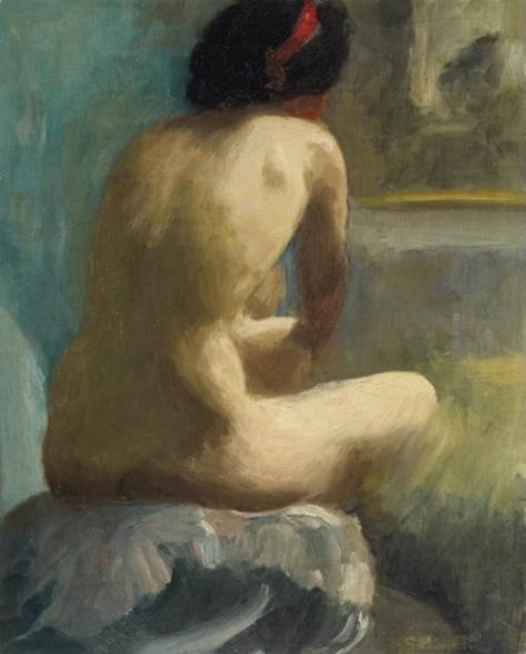 Theophile-Alexander Steinlen. Seated Nude from the back