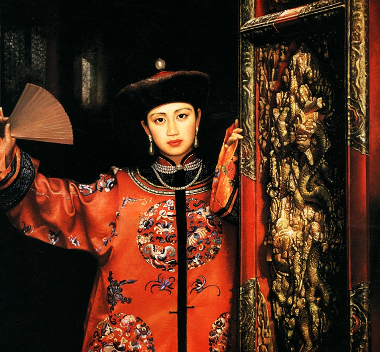 Guo Fang. Girl with a fan