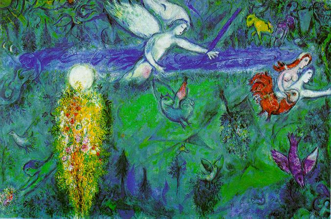 Marc Chagall. Adán y Eva son expulsados del Paraíso.