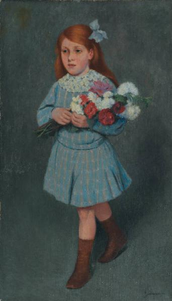 Federico Zandomeneghi. Girl holding flowers