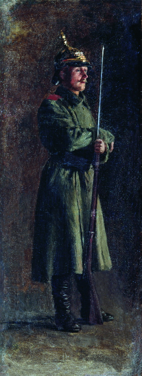 Nikolay Aleksandrovich Yaroshenko. Soldato con un fucile. 1881