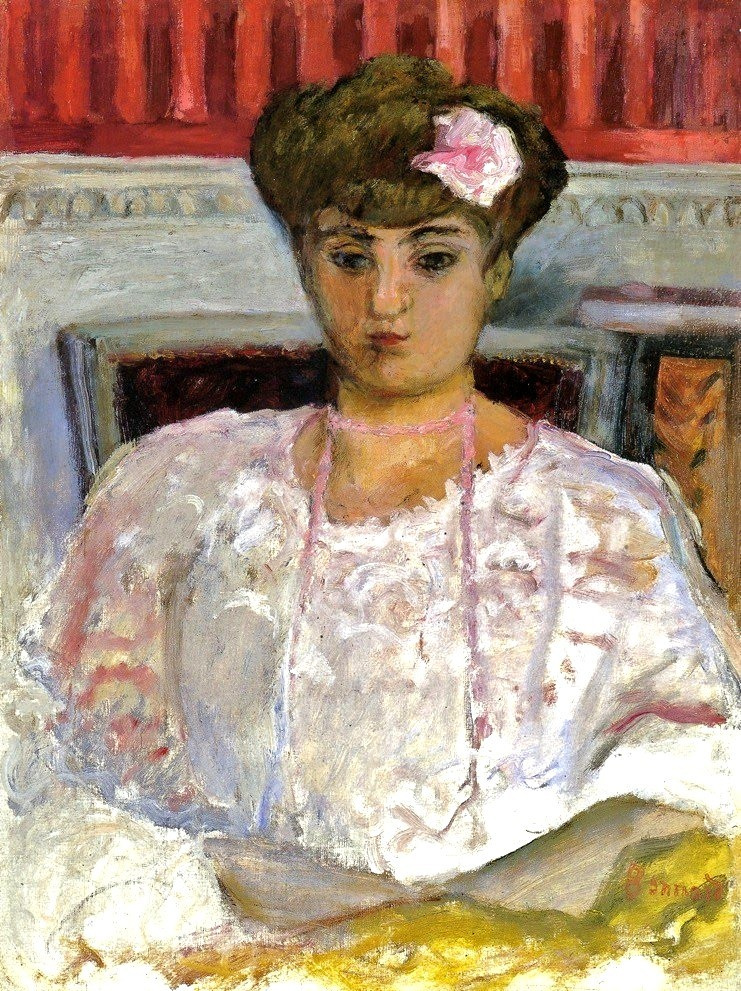 Pierre Bonnard. Portrait of Mysia Sert in a pink blouse