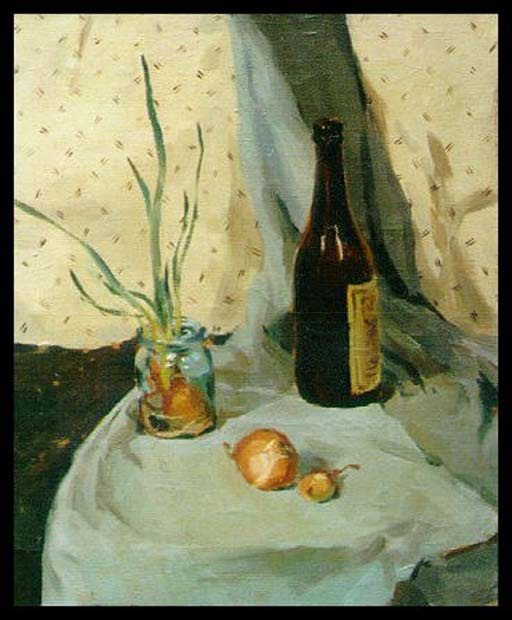 Sergey Alekseevich Makarov. Still life with sprouted onions