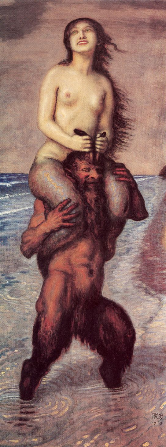 Franz von Stuck. Faun and mermaid