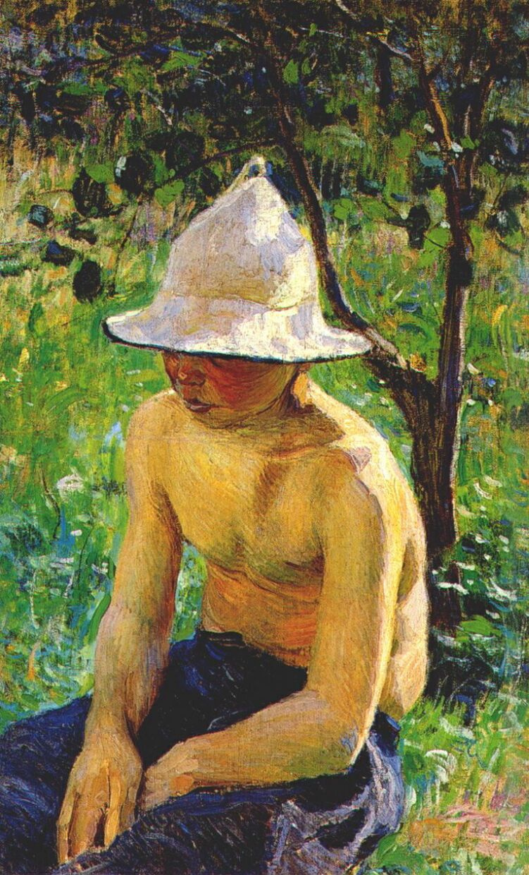 Victor Elpidiforovich Borisov-Musatov. The boy in the hat (Nude boy in the garden)