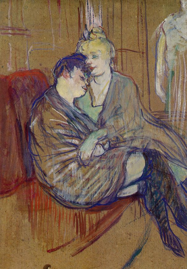 リトグラフ　Henri de Toulouse-Lautrec Henri de Toulouse-Lautrec The Two Girlfriends, 1894, 35×48 厘米