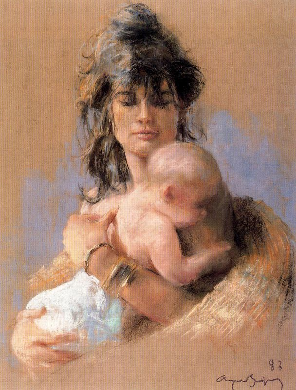 Cayetano de Archer Buigas. The baby in mother's arms