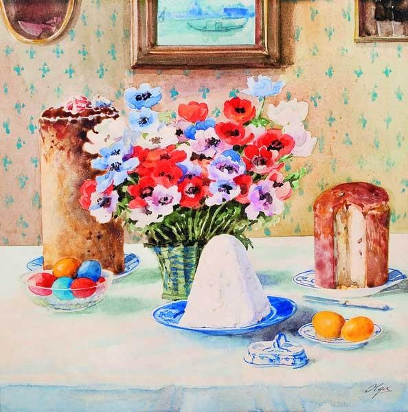 Olga Alexandrovna Romanova. Easter naturmort