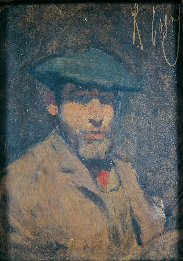 Рамон Касас Карбо. Self-portrait in blue beret