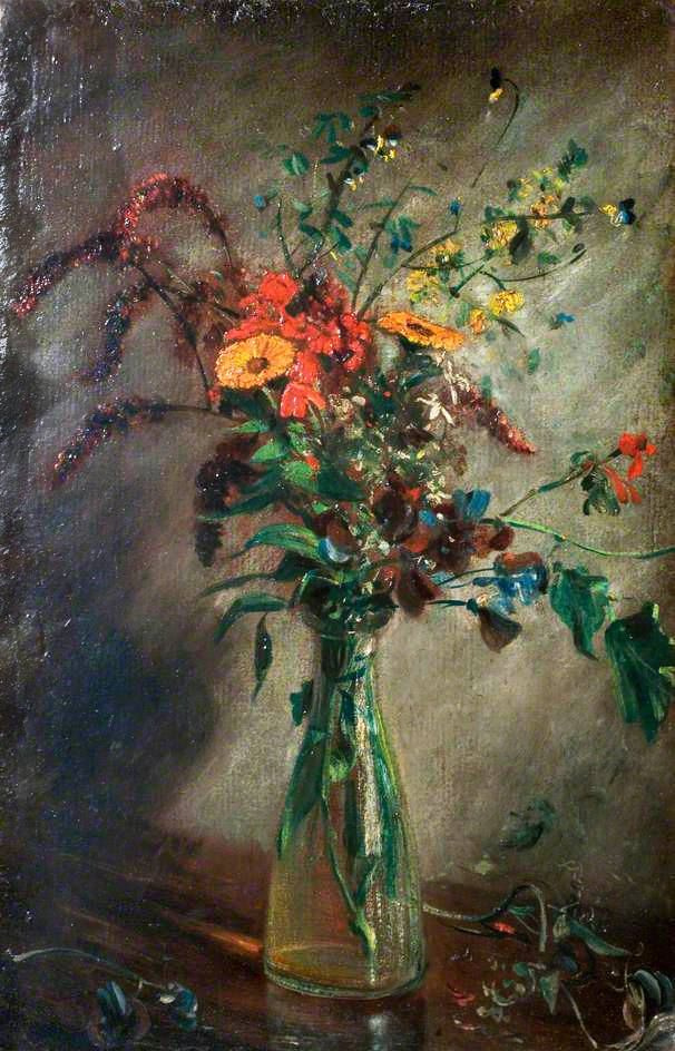 John Constable. Flowers in a glass vase. Etude