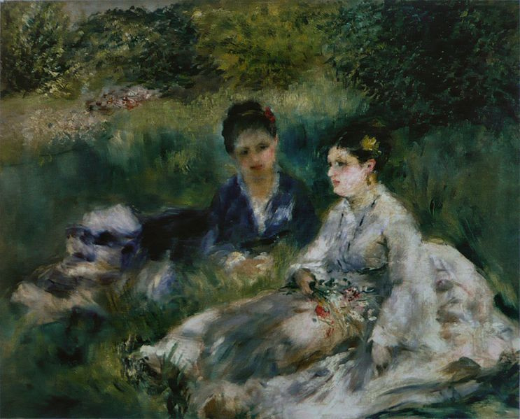 Pierre-Auguste Renoir. Grass (Young women sitting in the grass)