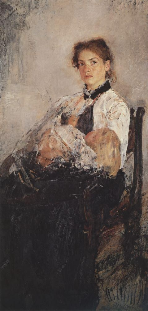 Valentin Aleksandrovich Serov. Portrait Of N. I. Derviz with the child