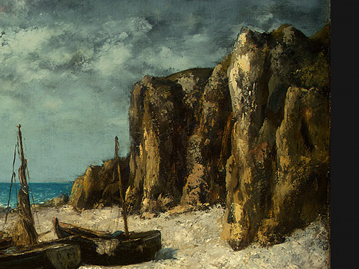 Gustave Courbet. Boats on beach, étretat. Фрагмент1