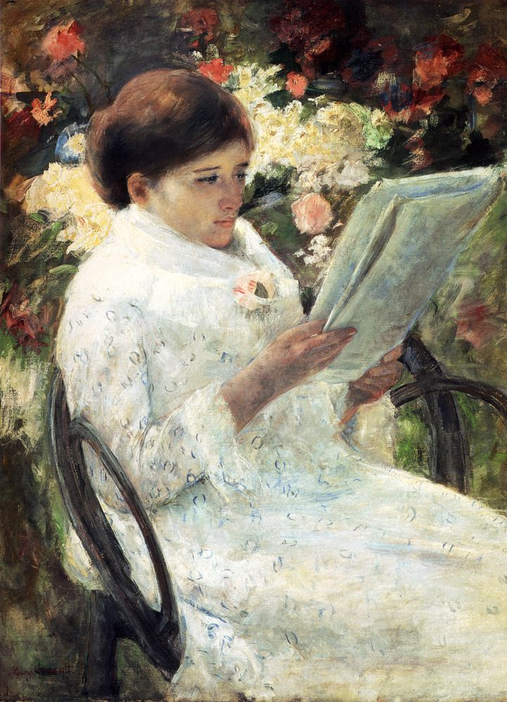 Mary Cassatte. Femme lisant dans le jardin