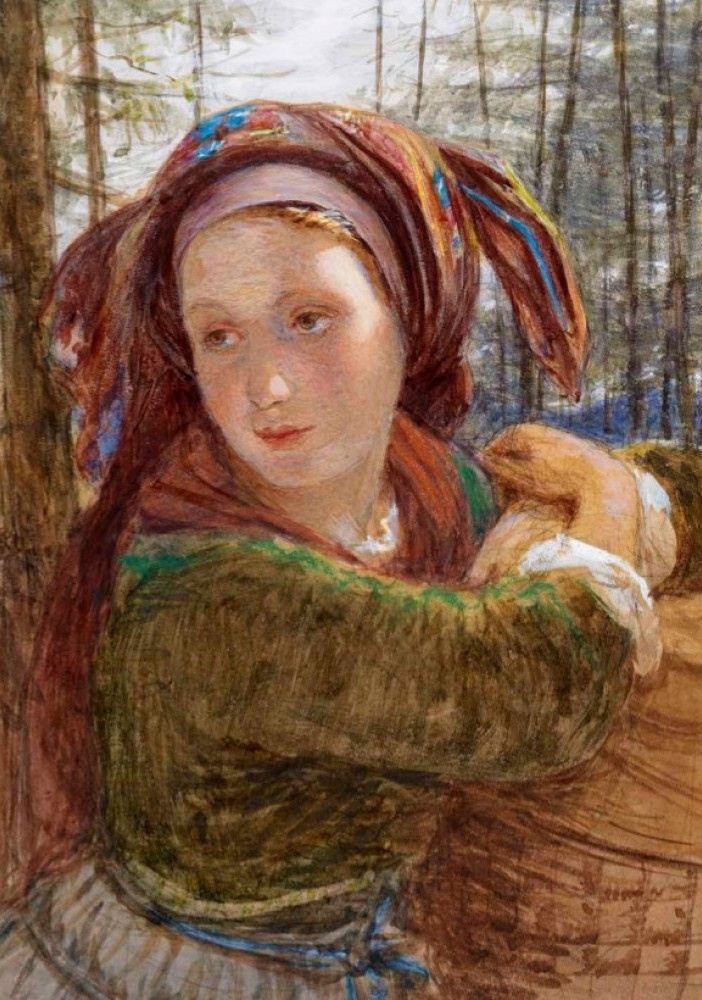 Frederick William Burton. Young Bavarian Peasant Woman