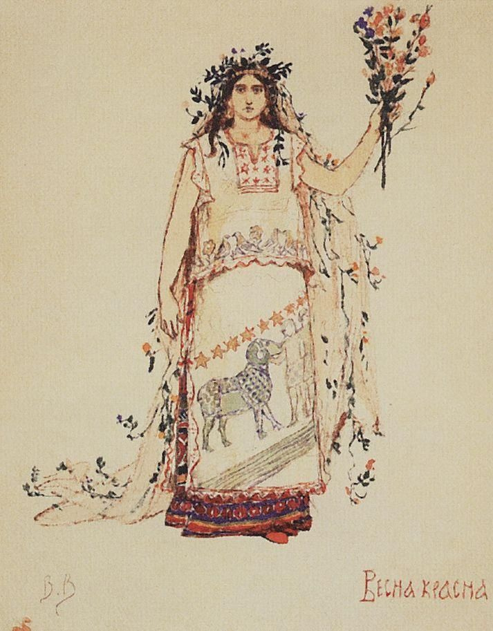 Victor Mikhailovich Vasnetsov. Printemps-Krasna. Création de costumes pour l'opéra N.A. Rimski-Korsakov "Fille des neiges"