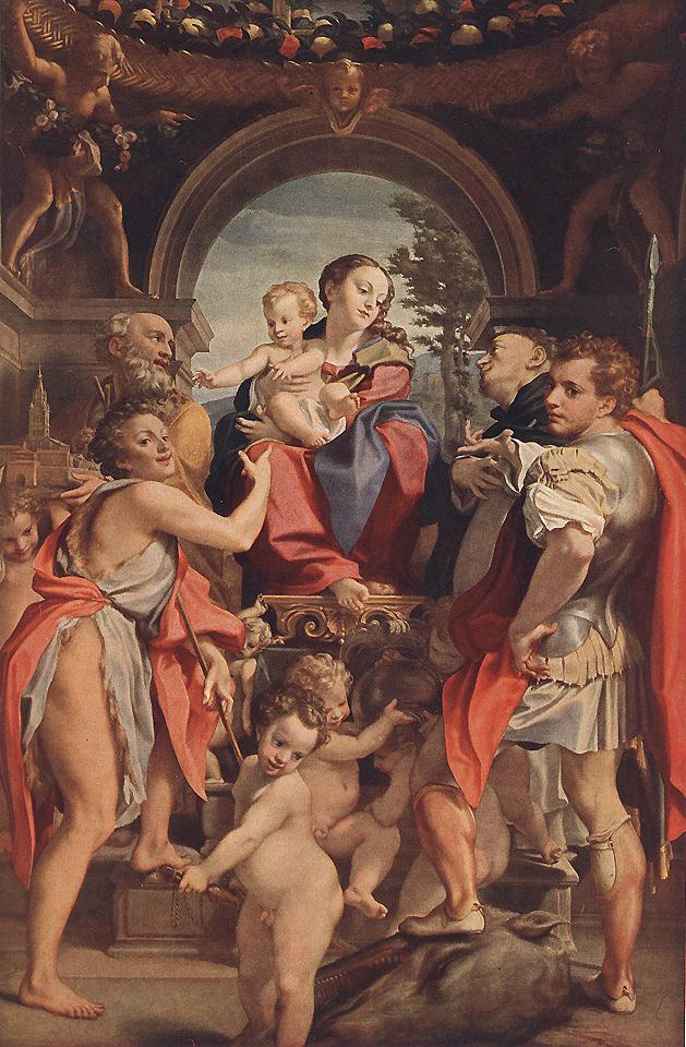 Antonio Correggio. Madonna with child and Saint George