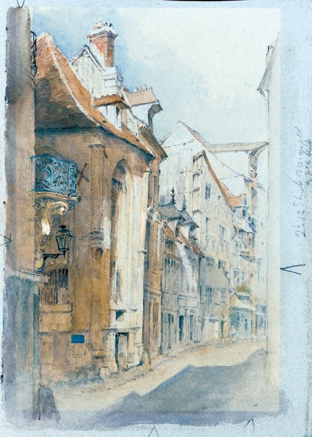 John Ruskin. Street in Abbeville, Northern France