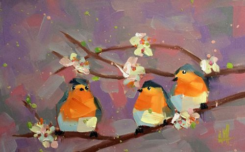 Angela Moulton. Three Robins in the spring