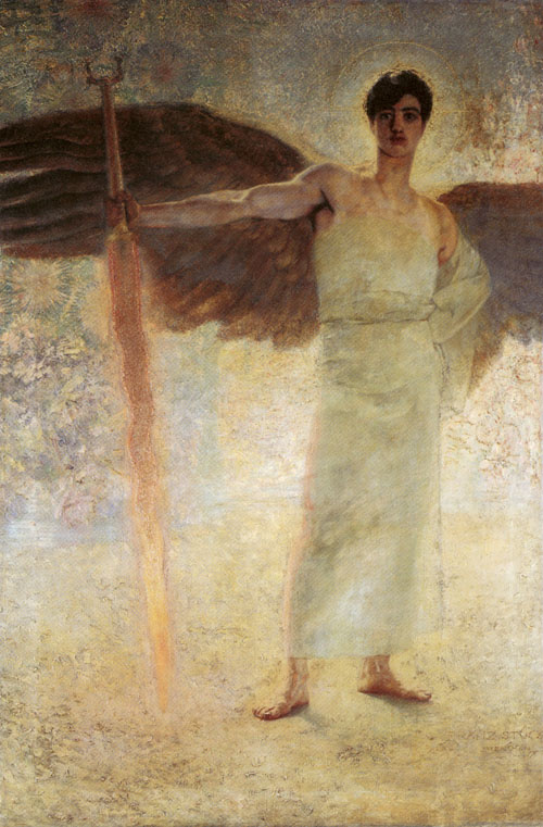 Franz von Stuck. The angel with the flaming sword
