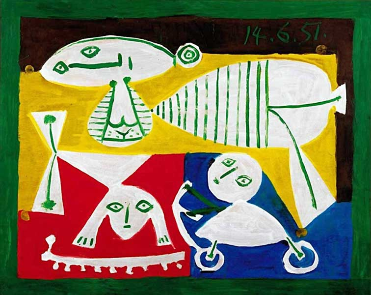 Mother and children playing, 1951, 92×73 cm by Pablo Picasso