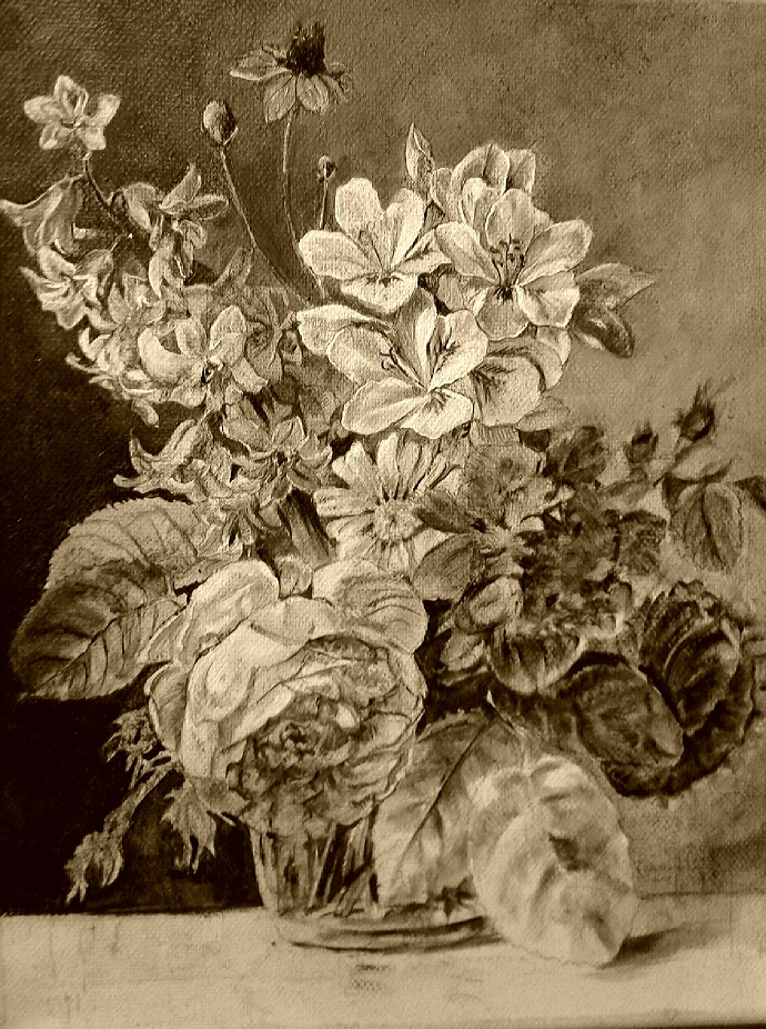 Alena Dmitrievna Chekhonadskaya. Seppia still life