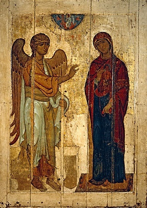 Russian Icon. L'annonciation d'Ustyug