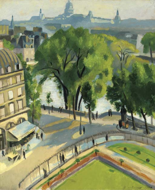 Robert Delaunay. View of the embankment of the Louvre