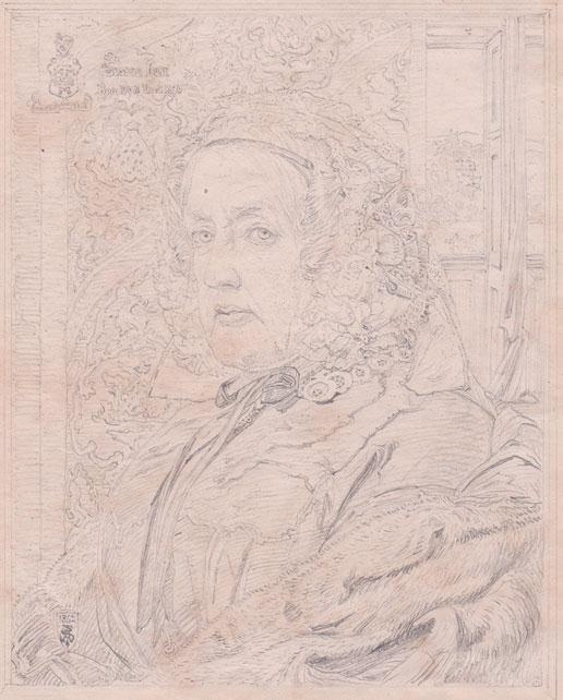 Anthony Frederick Augustus Sandys. Portrait of Mrs. Suzanne Rose. Sketch