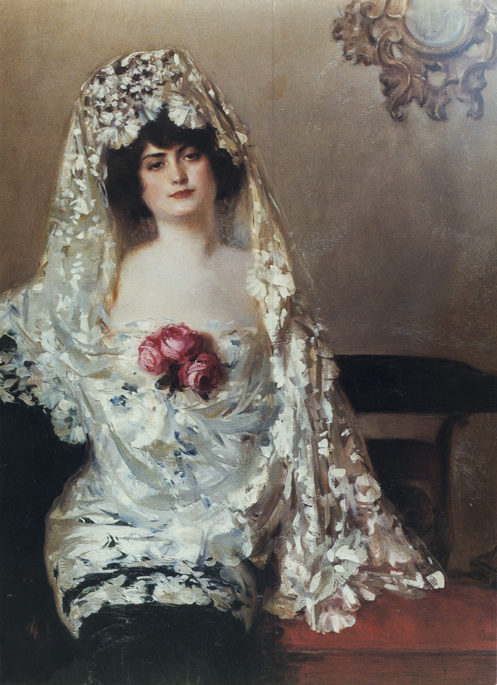 Ramon Casas i Carbó. Julia in the white mantilla