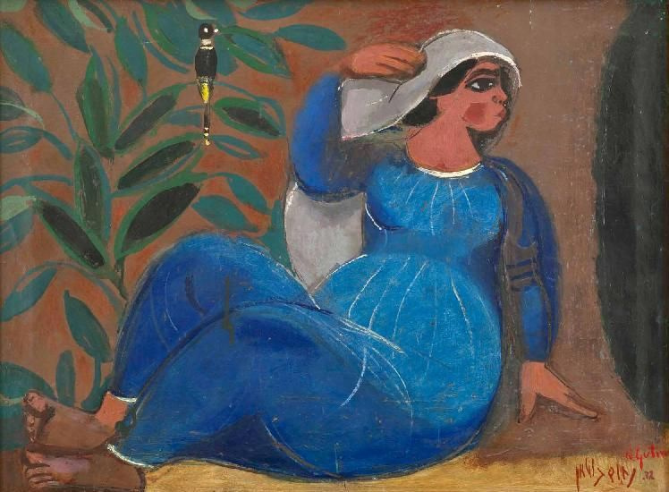 Nahum Gutman. The woman and the black bird