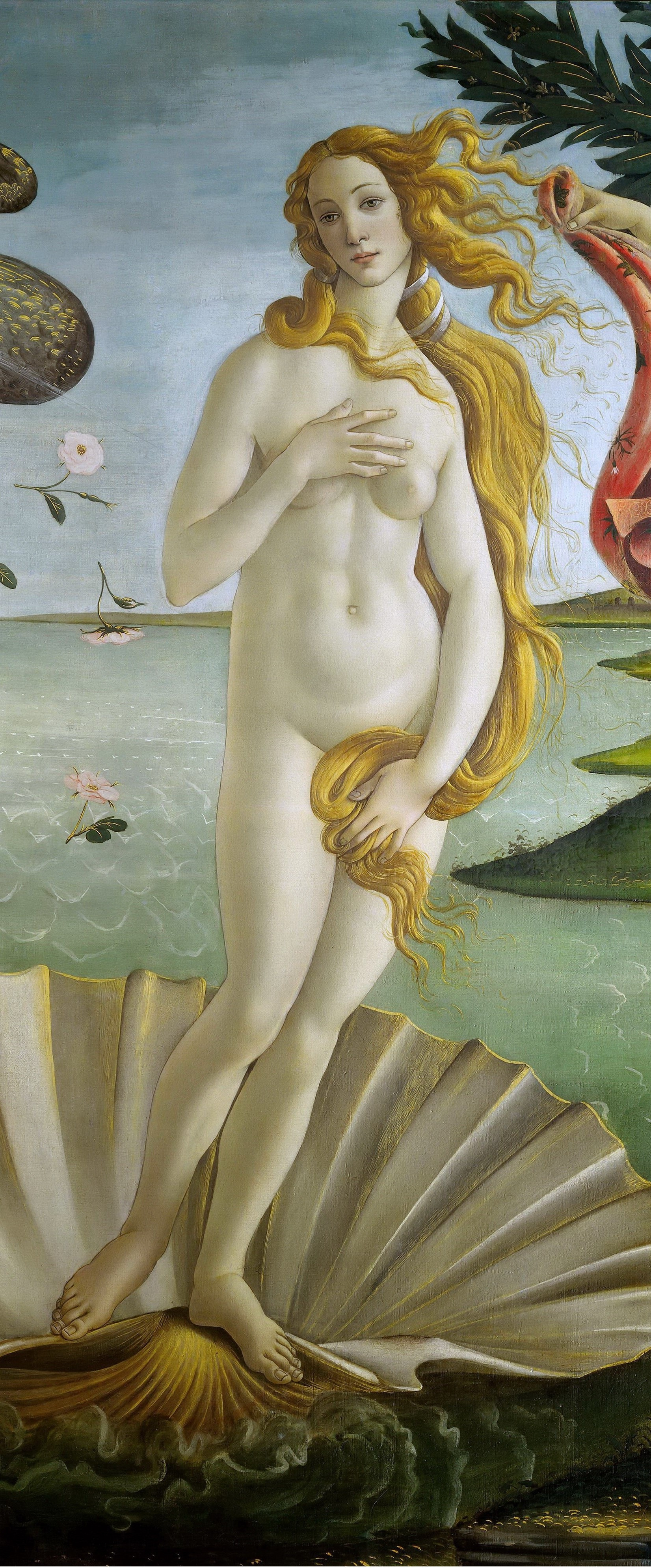 Sandro Botticelli. The birth of Venus (detail)