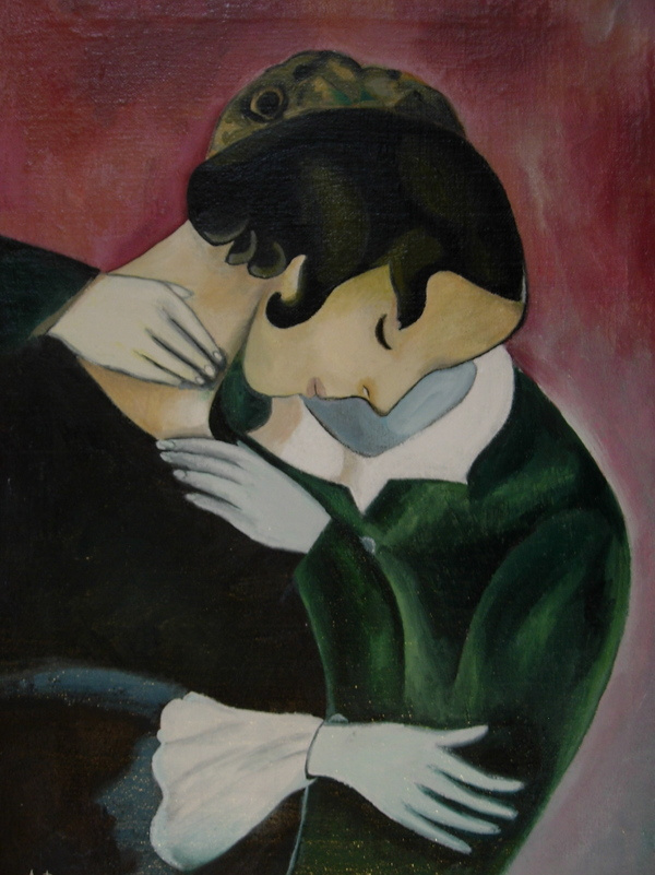 Marc Chagall 絵画 愛と親密さ Pink lovers, 1916, 55×69 cm by Marc Chagall: History, Analysis