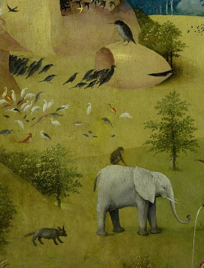 Hieronymus Bosch. The garden of earthly delights. Left wing. Fragment