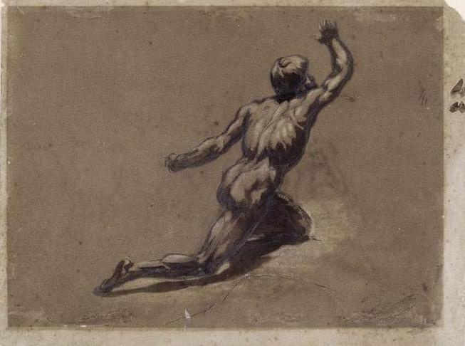 Théodore Géricault. Sketch nude figure for the painting "Raft with Medusa"