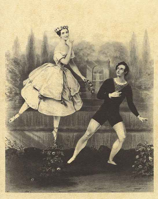 Alfred Edward Chalon. Dancing couple Marie Taglioni and A. Guerra