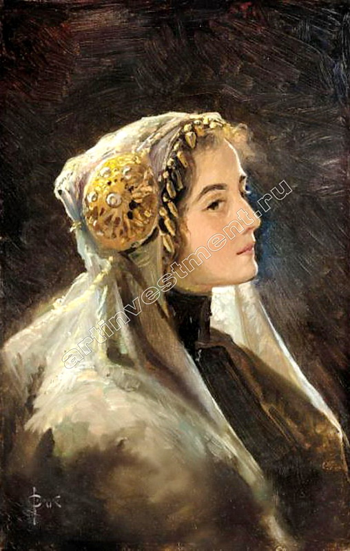 Sergey Sergeevich Solomko. Russian beauty in traditional headdress