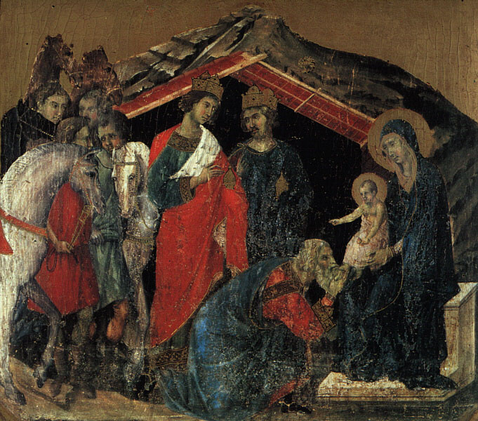 Duccio di Buoninsegna. Worship the baby