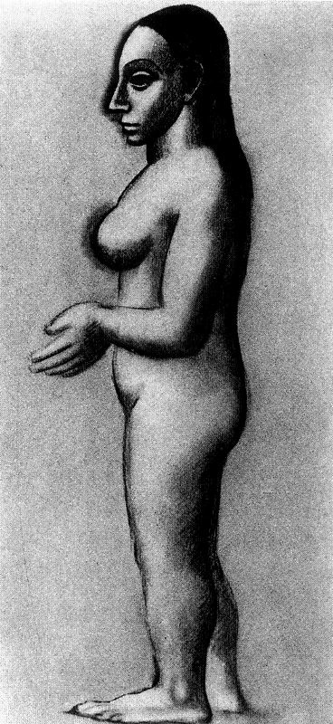 Pablo Picasso. Profile of a naked woman