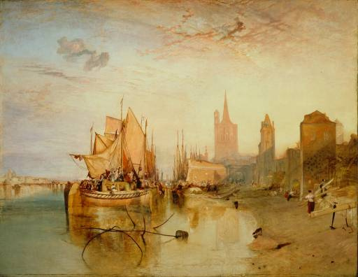 Cologne, the arrival of the steamer. The evening