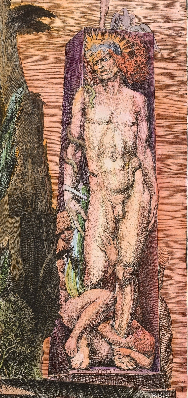 Ernst Fuchs. The temptation of St. Simeon the Stylite. Fragment I