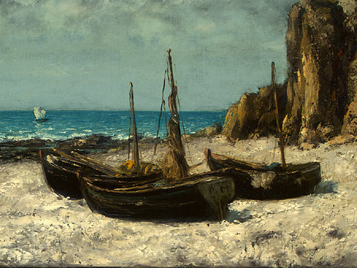 Gustave Courbet. Boats on beach, étretat. Фрагмент2