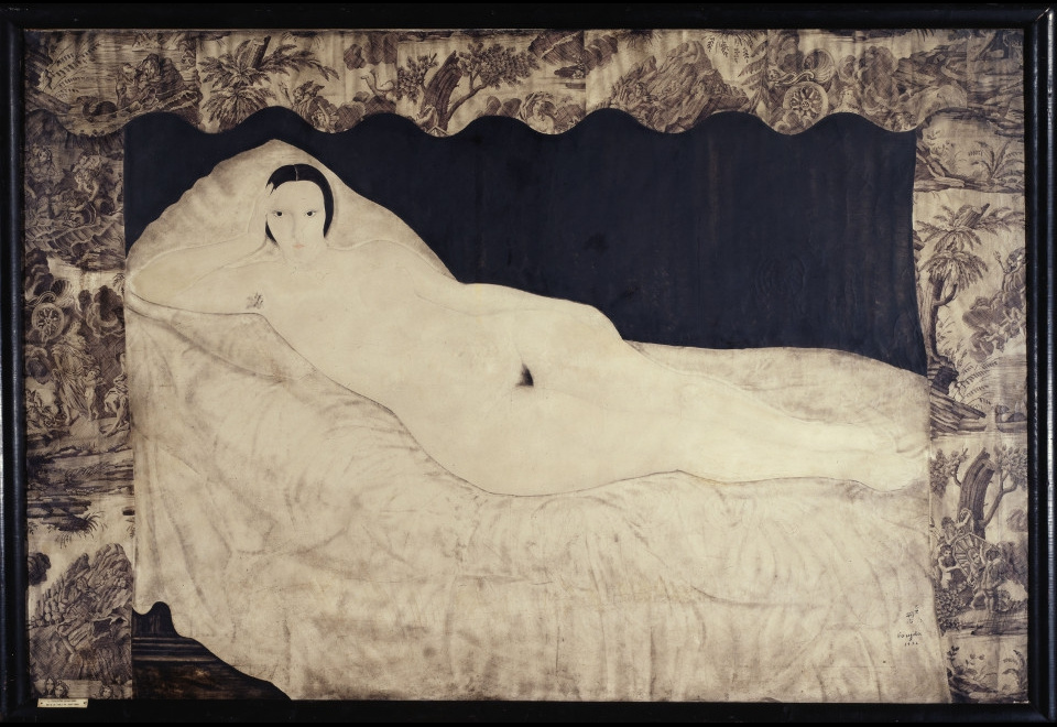 Tsuguharu Foujita (Léonard Fujita). Reclining Nude (the Nude Portrait of Kiki)